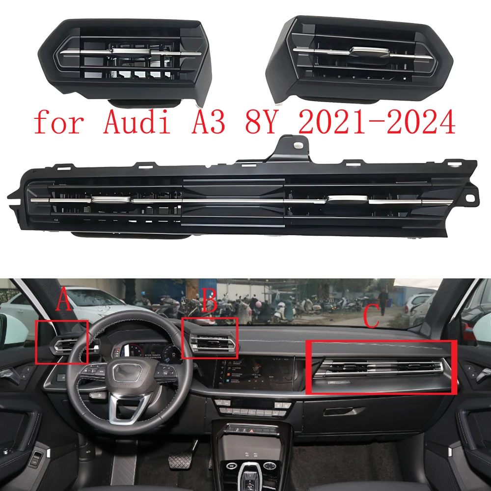 HUIYAN brand new Auto Front Left or Middle or Right Dash Board Air Conditioning Outlet Air Vent for Audi A3 8Y 2021-2024