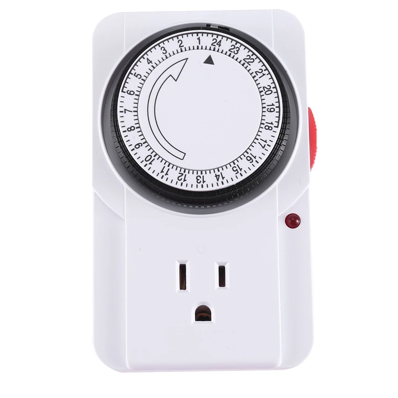 1 Pcs Indoor Mini 15Min-24Hour 22A Mechanical Outlet Timer US Plug Mechanical Outlet Timer