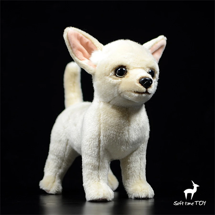 Chihuahua Dog High Fidelity Anime Cute Plushie Dog Plush Toys Lifelike Animals Simulation Stuffed Doll Kawai Toy Gifts For Kids