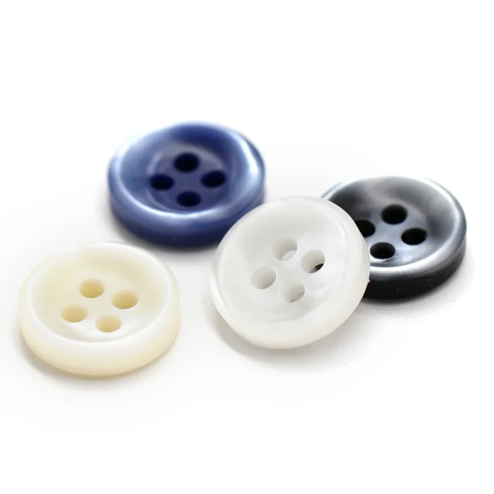 HENGC 4 Holes Cute Kids Shirt Resin Buttons For Clothing Small Blouse Polo Cuff Collar Beige White Blue Handmade Decorations