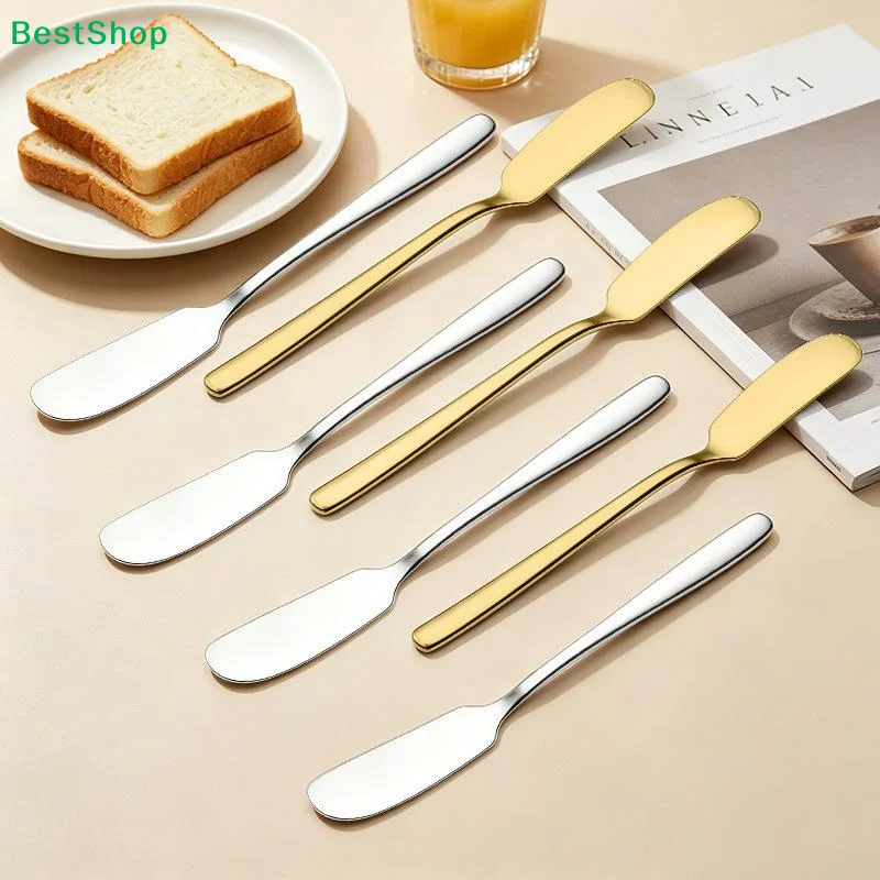 〔Q〕4Pcs Stainless Steel Butter Knife Cheese Spreader Multiuse Butter Shovel Bread Spreader Kitchen Tableware