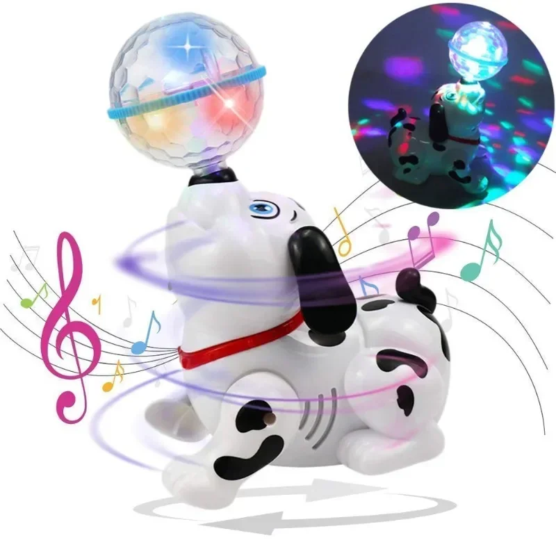 

Children Electric Dancing Revolving Moving Sound Running Light Educational Stunt Dog Toy Doll Pet Gift for Boy Girl Baby