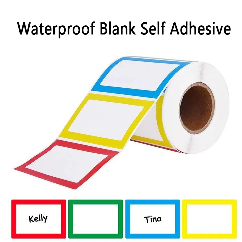 250Pcs Waterproof Blank Self Adhesive Assorted Label Stickers Removable Label Stickers Tag File For Office School Home Supplies