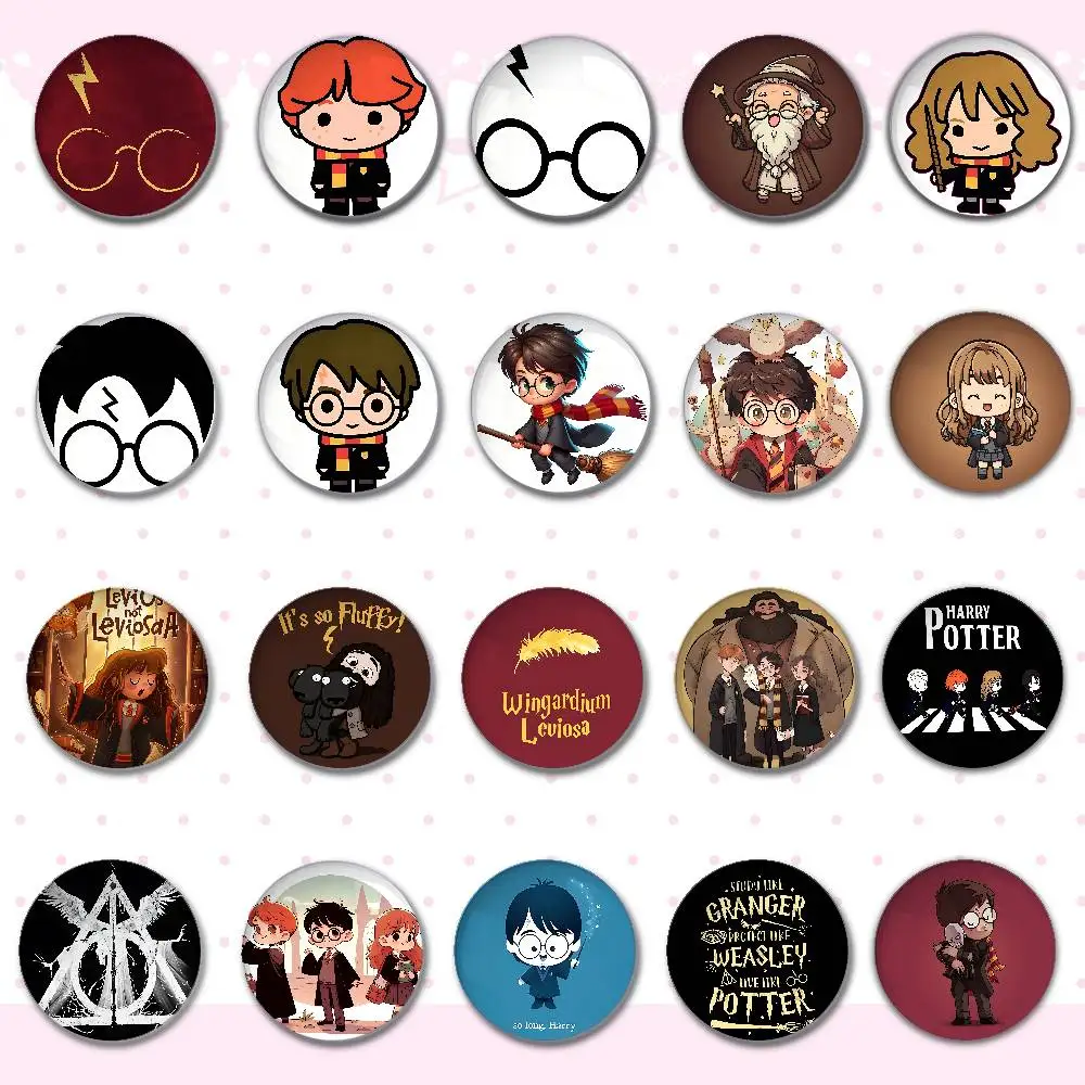 Insignias Love I-Harry H-PotterS, insignias, broches redondos de dibujos animados en mochila, chaqueta, alfileres de botón acrílicos, regalos de colección