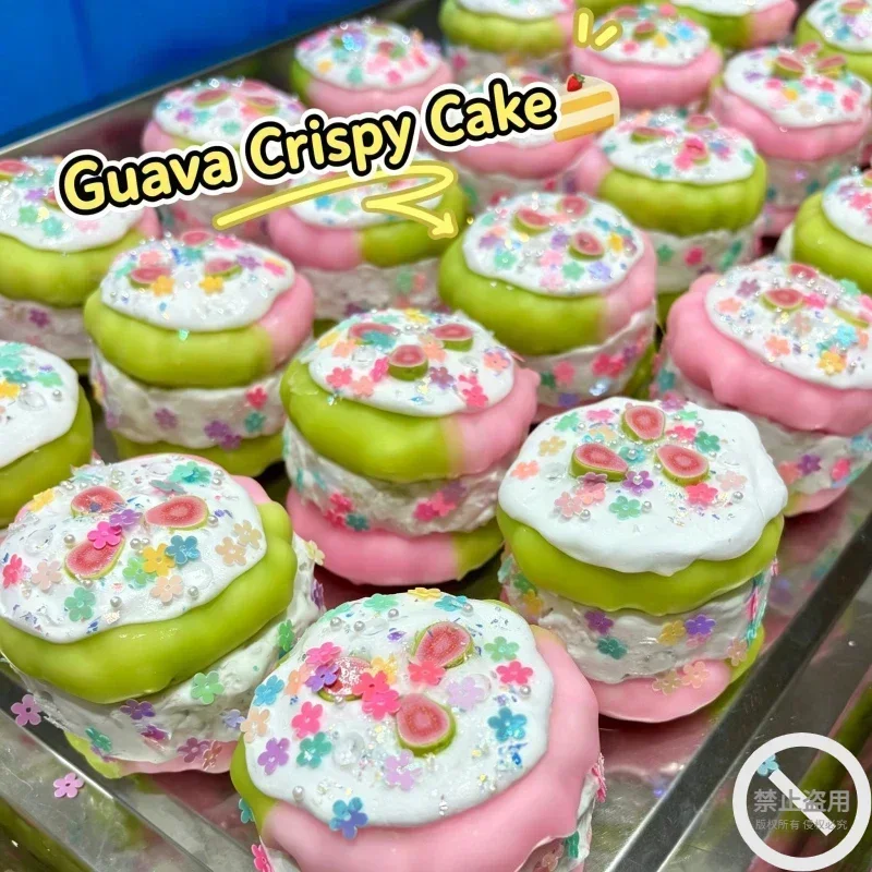 Crunchy Strawberry Cake Squishy Crunchy Dessert Squeeze Toys DIY Stress Relieving Toy ASMR Anti Stress Fidget Toys 왁뿌케이크 - view 5