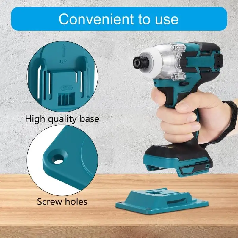 A0KE Tool Wall Organizers Rack For Drill Storage 4 Slot ABS Mounting System Secure Fit