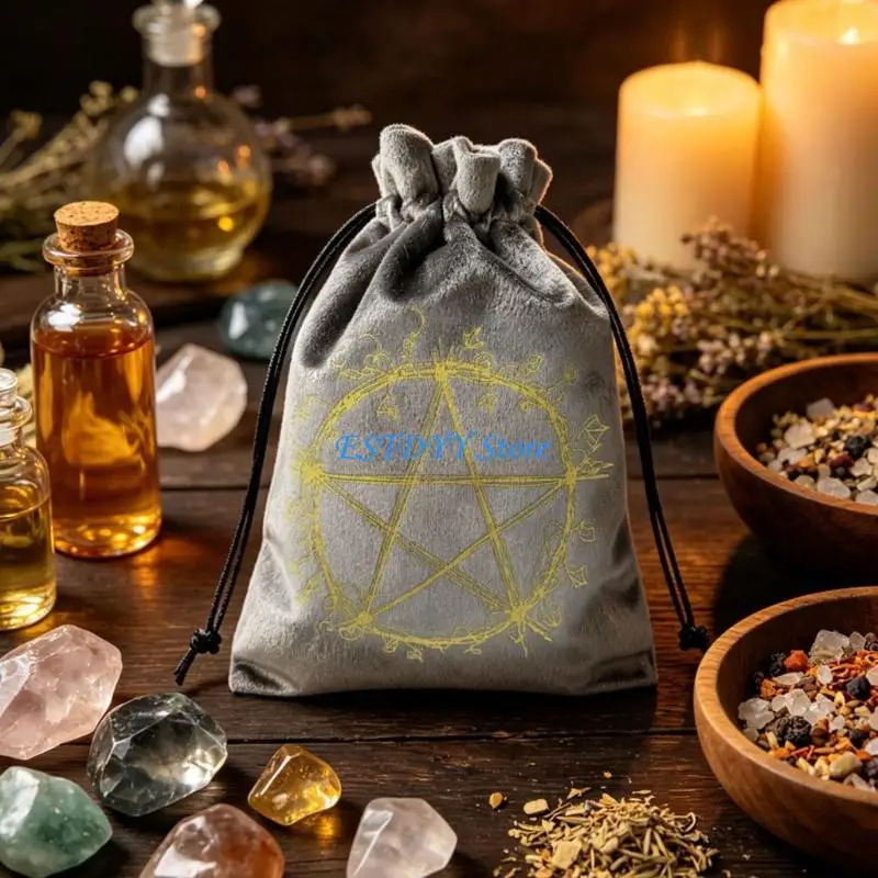 G6DE Luxurious Velvets Tarots Bag For Storing Card Crystals Durability Travel Cosmetic Gift Pouches Hand Bag Coin Dices Bag