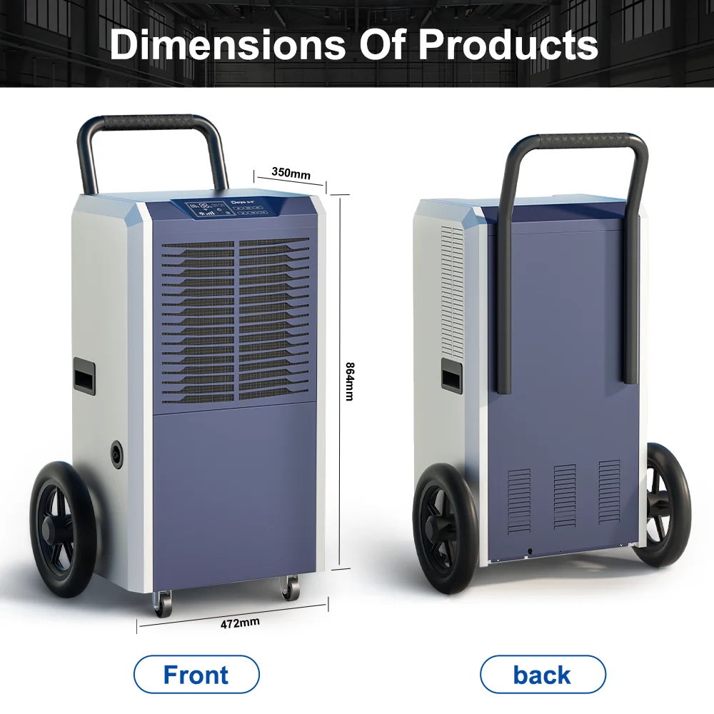 870T 70L Environmentally Friendly R410A Commercial Air Fresh Portable Indoor Industrial Dehumidifier For Greenhouse