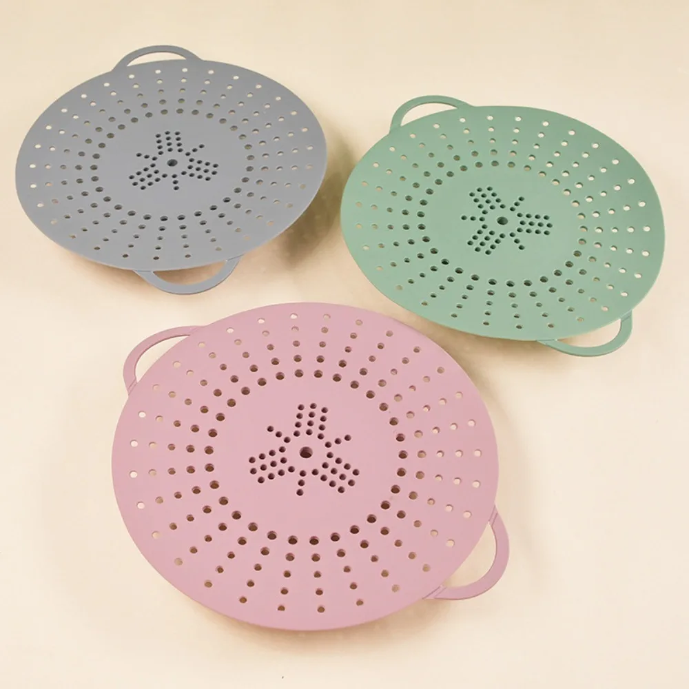 

High Temperature Resistance Silicone Steaming Rack Foldable with Feet Steamer Anti-scalding Handle Drain Basket Vegetable