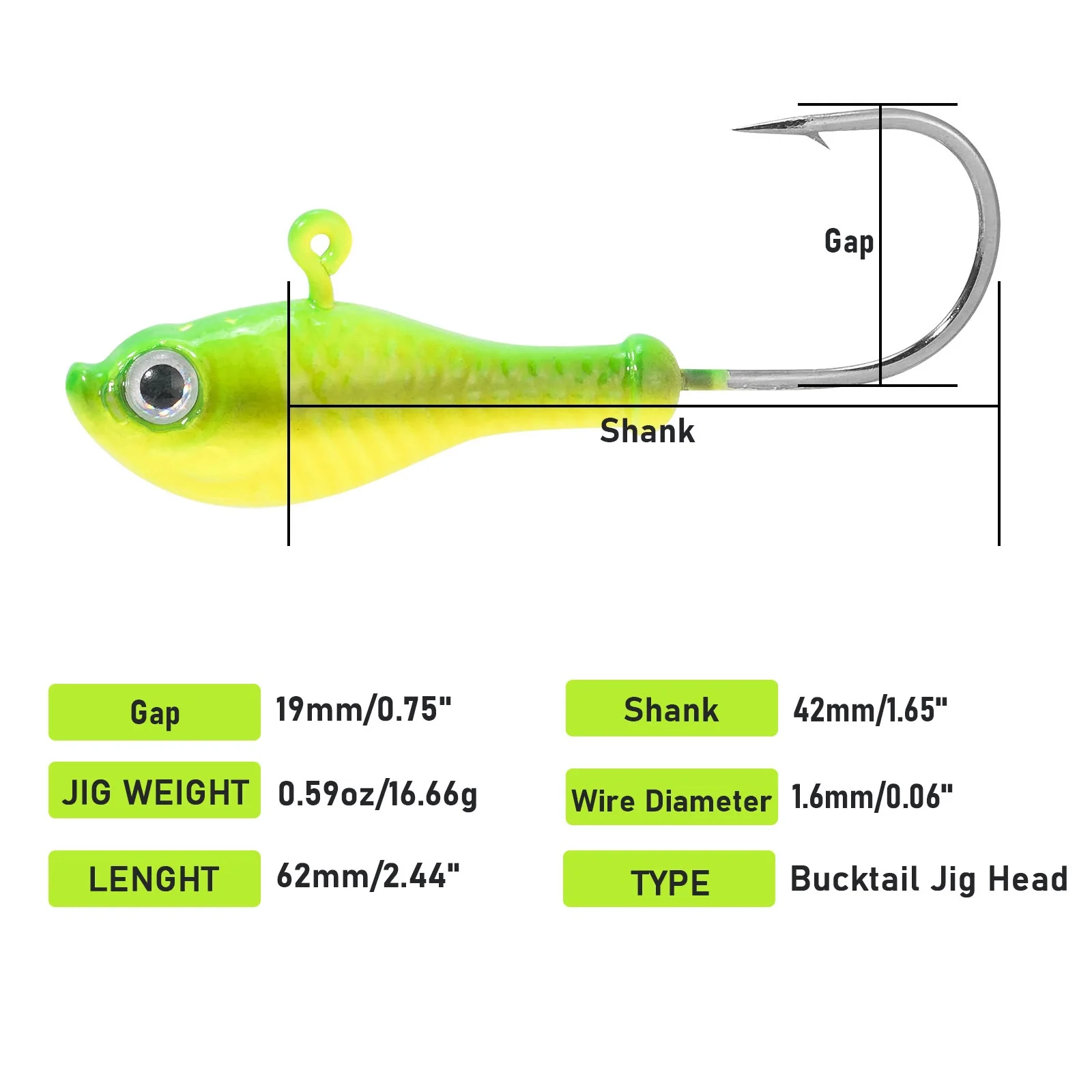 5pcs Jig Head Hook 16g 28g Saltwater Fishing Bucktail for Soft Plastic Lure Worm Live Bait Saltwater Jigging Walleye Bluefish