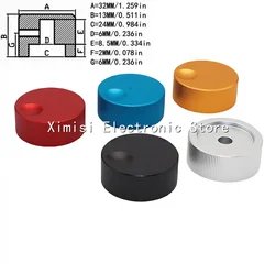 1pcs,Full aluminum solid knob cap,Diameter 32mm height 13mm bore 6mm,Apply to shaft diameter 6mm potentiometer, encoder