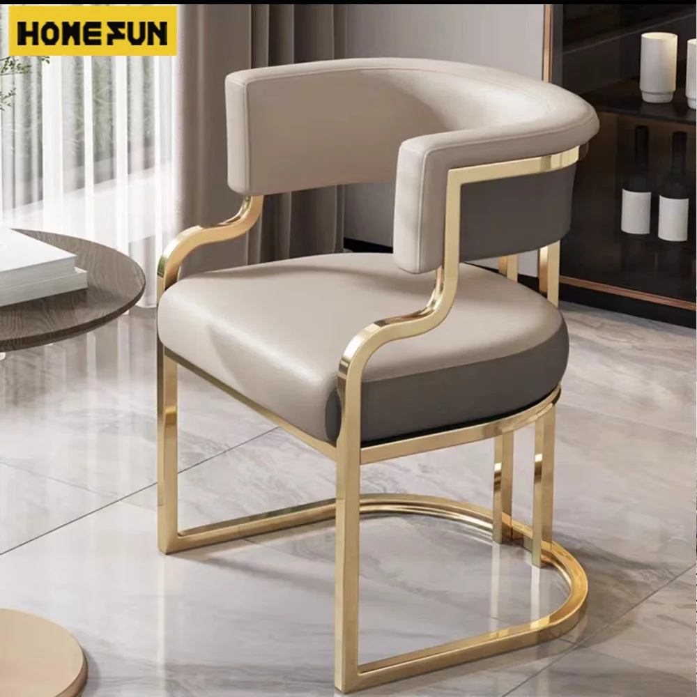 

New Light Luxury Dining Chair Home Hotel Mahjong Chair Reception Negotiation Sofa Chair Nail Salon Stool Fashion Sofa Chairs