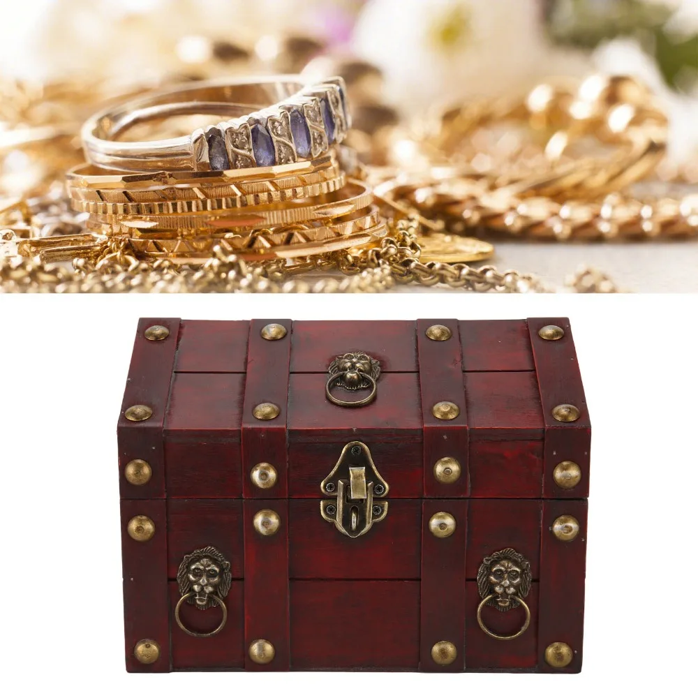 Rustic With Combination Lock Vintage Storage Box Lid Design Antique Decorative Box Jewelry Organizer Box For Collectibles