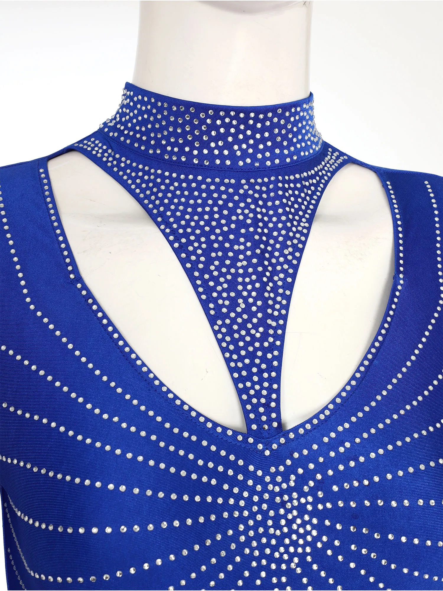 المرأة لامعة الراين الجمباز يوتار الباليه الرقص الشكل التزلج البهلوانية اليوغا بذلة طويلة الأكمام كامل الجسم Unitards