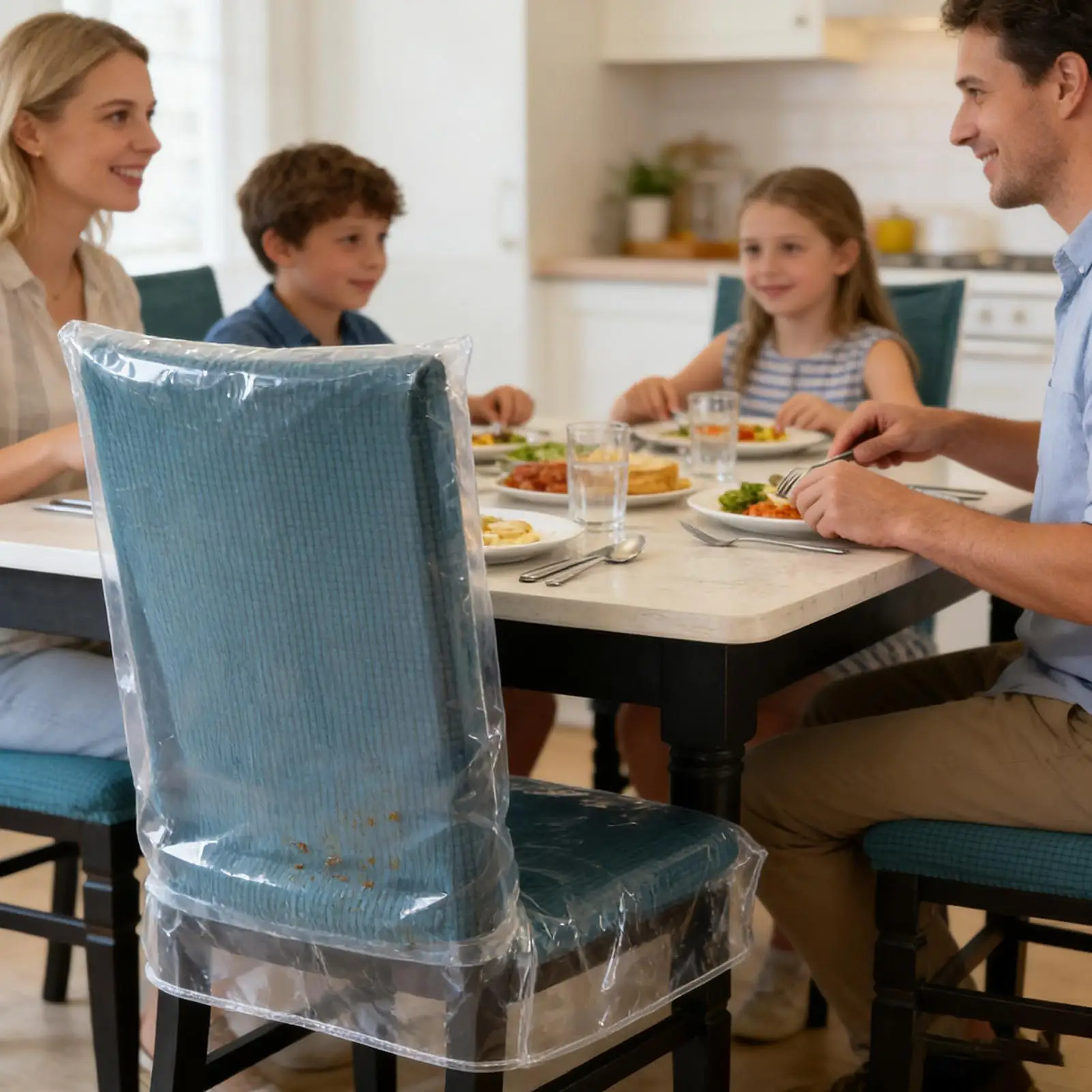 

Dining Chair Covers Transparent Chair Protector With Backrest Waterproof Seat Covers For Outdoor Dining Patio Kitchen Wedding