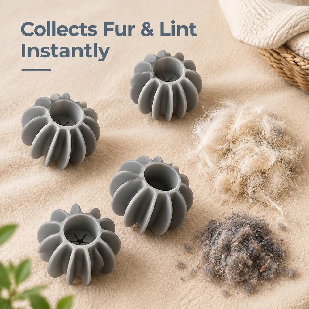 2 Pack Large Grey Laundry Balls Reusable Pet Hair Remover Anti Tangle Fabric Cleaner Manual Wash Tool for Home Use
