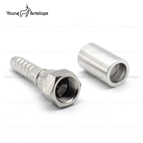 Imagen 2 del producto Accesorio de engarzado de acero inoxidable 304, rosca hembra JIC, adaptador de manguera cónica de 74 grados, tuerca de bloqueo de manguera acodada, rosca UNF 26711