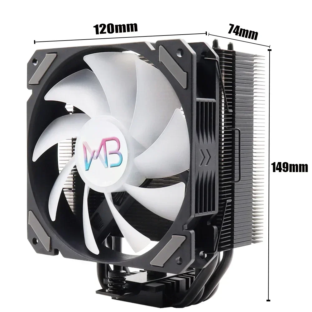 Ventilador de refrigeración para CPU, dispositivo RGB ARGB de 120mm para radiador Intel LGA 1151 1155 1200 1700 X79 X99 AMD AM4