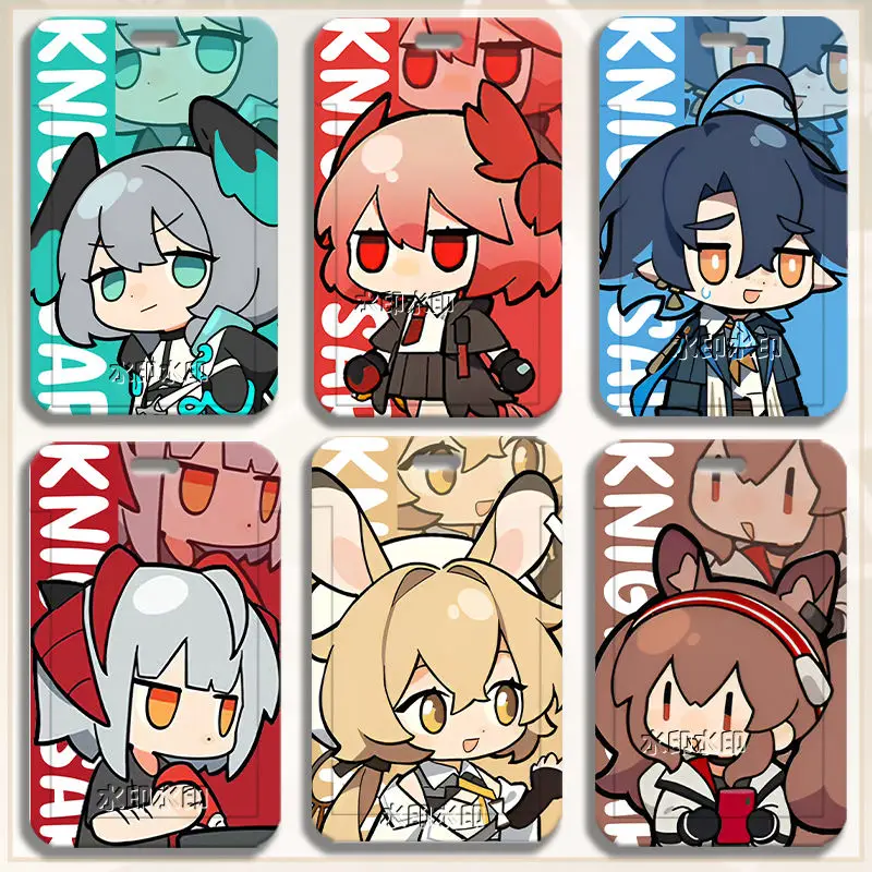 Anime ArKnights Muelsyse Amiya Card Protector ID Card Holder Neck Strap Pendant Work Credential Case