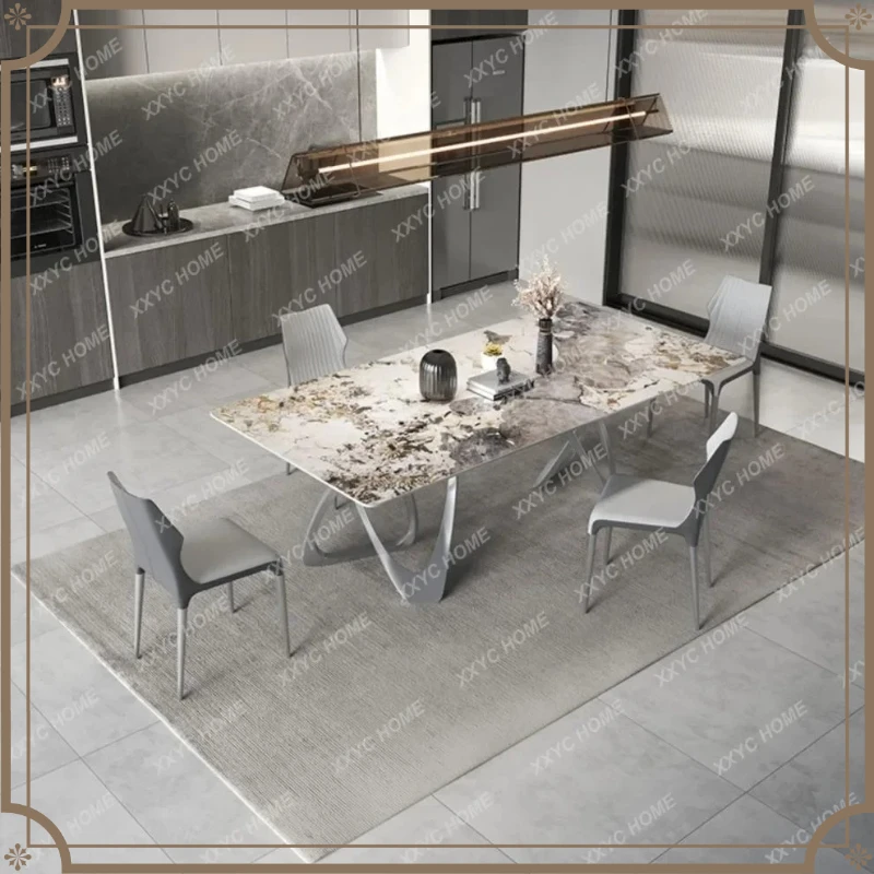 X-S minimalist style living room dining table marble dining table HG