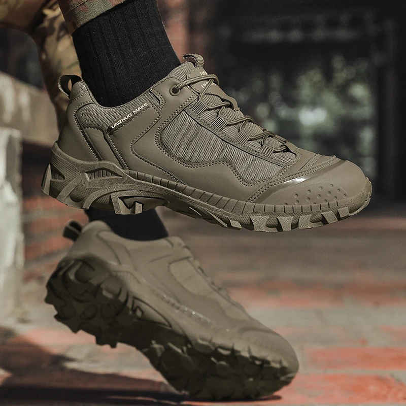 أحذية المشي لمسافات طويلة في الهواء الطلق للرجال، أحذية تكتيكية على سطح الصحراء، أحذية عسكرية، أحذية المشي لمسافات طويلة للقوات الخاصة، أحذية عمل مضادة للانزلاق ودافئة