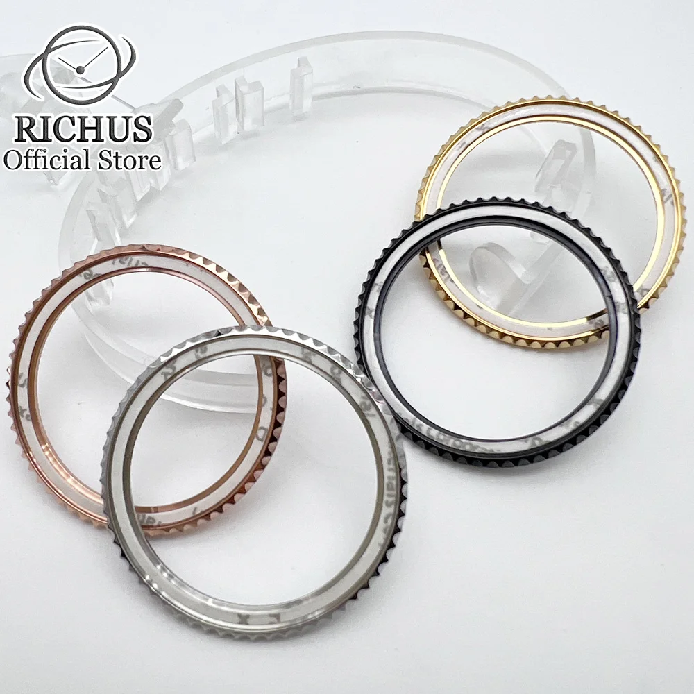 Silver Gold Bezel Stainless Steel Watch Case Rims Black Steel Ring Fit 40mm Watch Case Ring Replacement Repair Parts