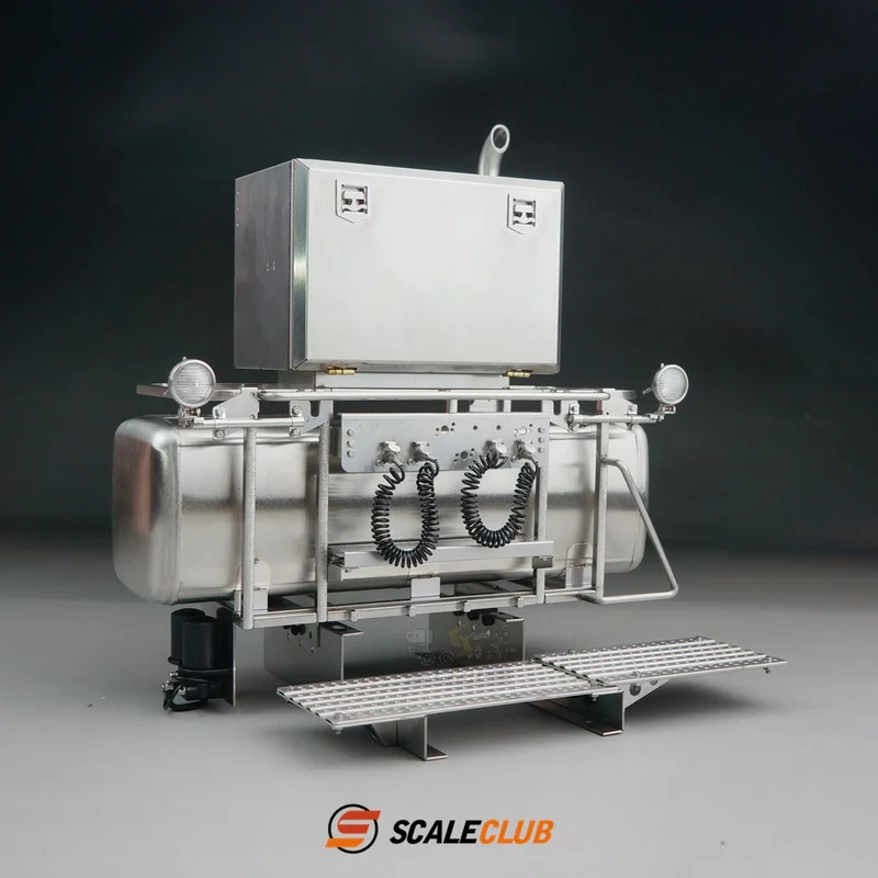 Scaleclub 1/14  Tractor Heavy Equipment Rack Tool Box Spare Fuel Tank For MAN Scania Benz Tamiya Lesu Rc Truck