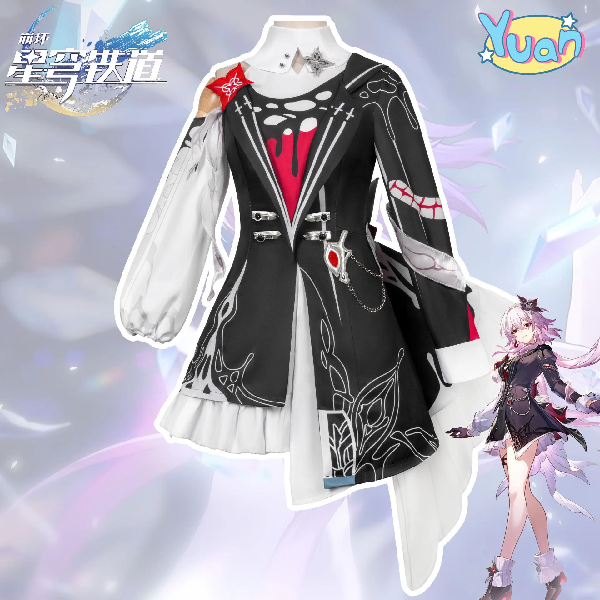 Costume de cosplay Evernight du jeu Star Rail, perruque, cheveux, uniforme de cosplay Ever Night, jeu de rôle pour femmes, invité étranger mystérieux.