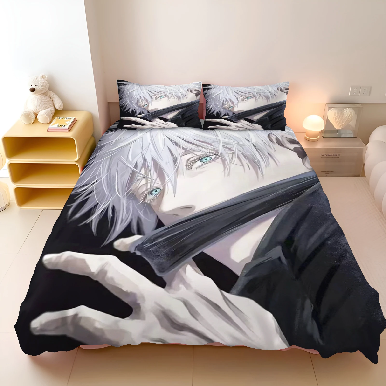 Ensemble de literie Jujutsu Kaimmense, ensembles de couverture d'anime japonais, linge de lit confortable, Twin, Queen, King, Single Size, DstressShipping, Célèbre