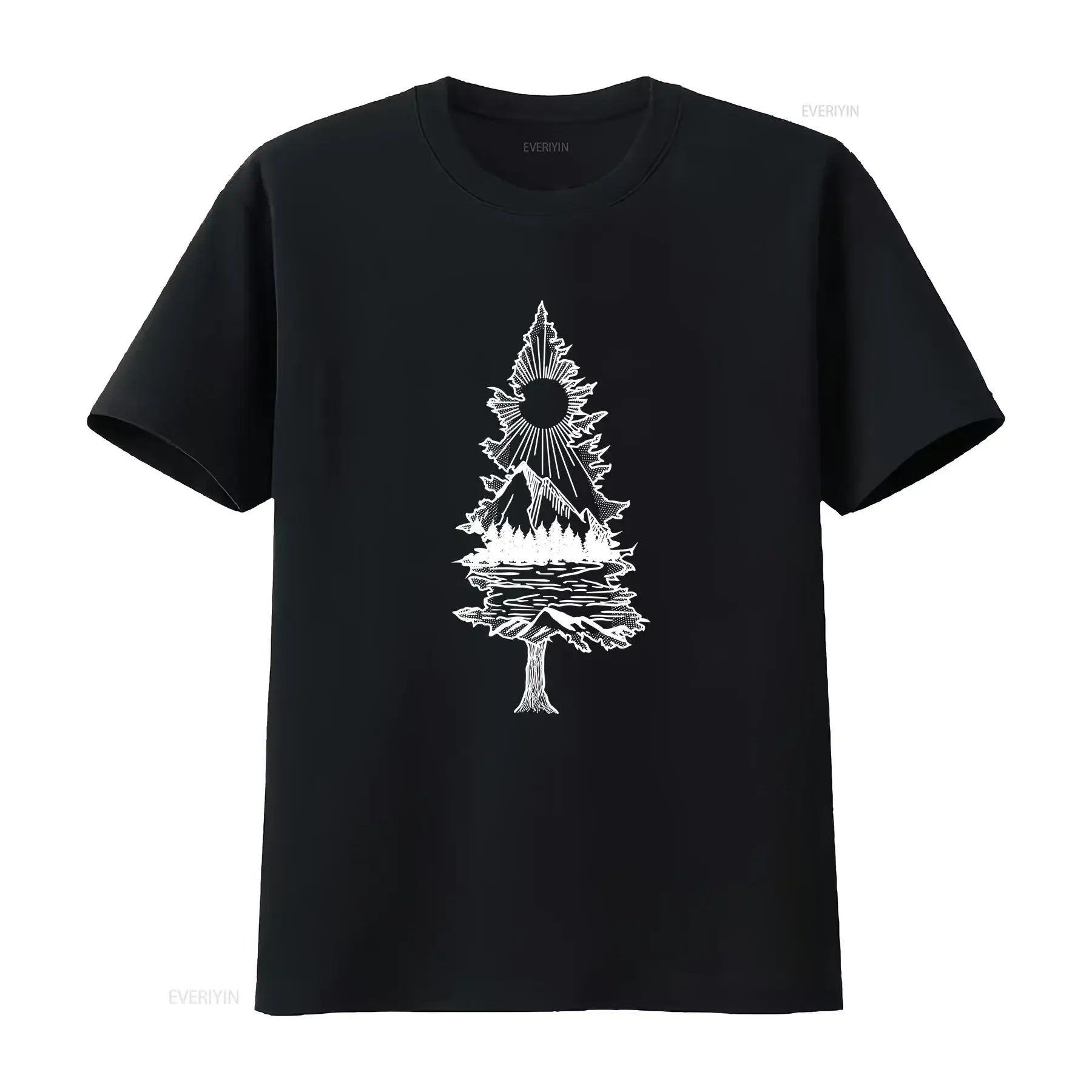 Pine Tree T Shirt ForesT Nature Camping Mountains WanderlusT Clothing Hiking Lover vintage Washed fashion streetwear
