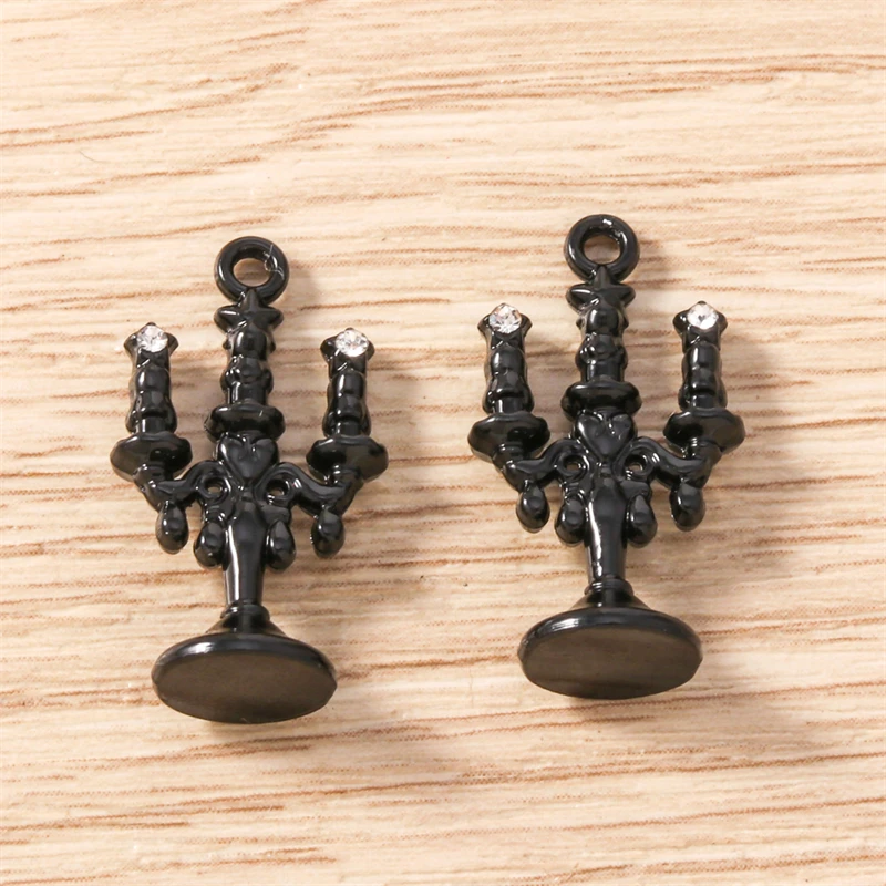 5 Stück 13 x 23 mm niedliche Metall-Kerzenständer-Form-Charms-Anhänger für Schmuckherstellung, Halsketten, Ohrringe, DIY, handgefertigtes Bastelzubehör – Detail 13