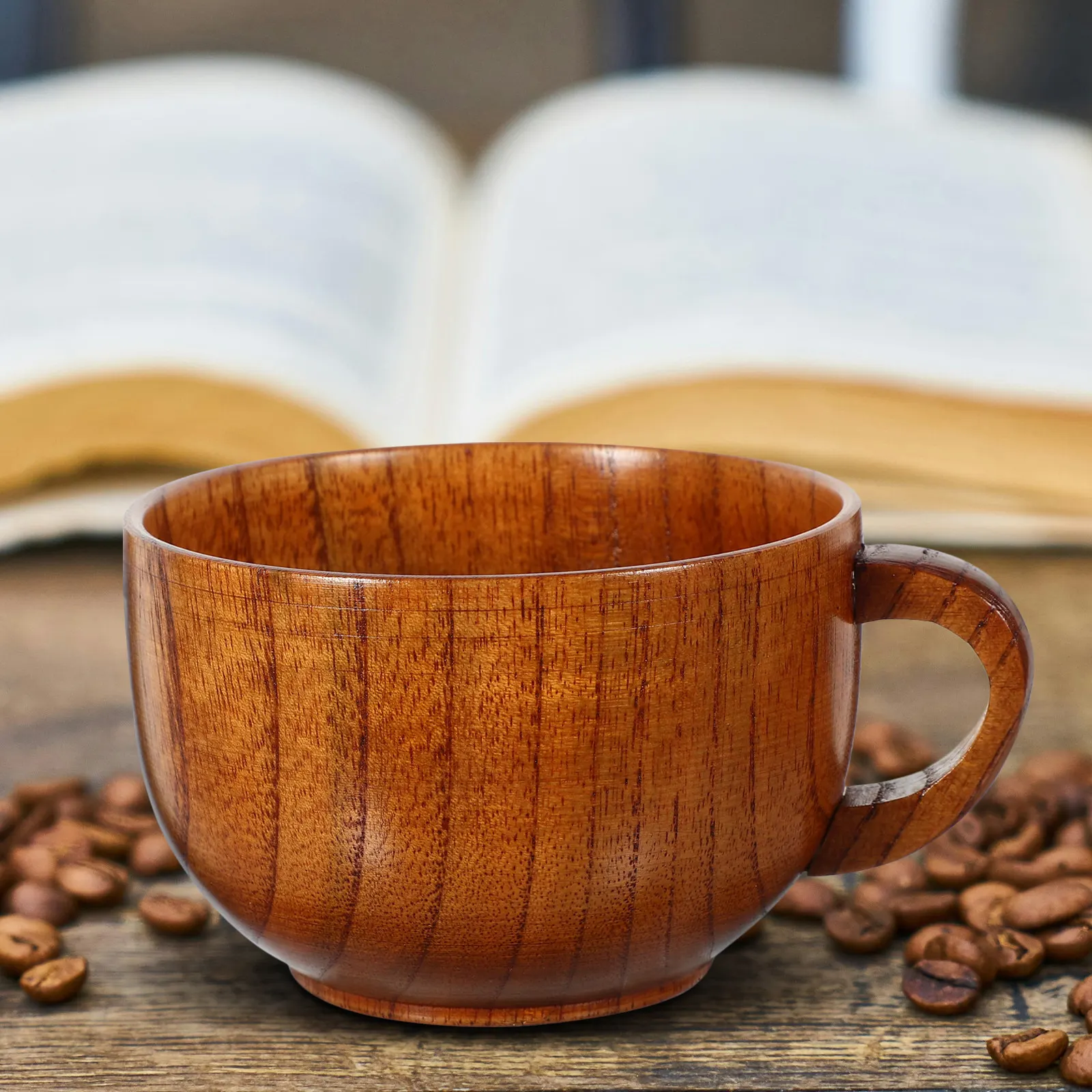 Wooden Coffee Cup 200Ml Exquisite Craftsmanship Handheld Tea Mug Office Water Cup Wooden Cups Milk Mug Tea Cups