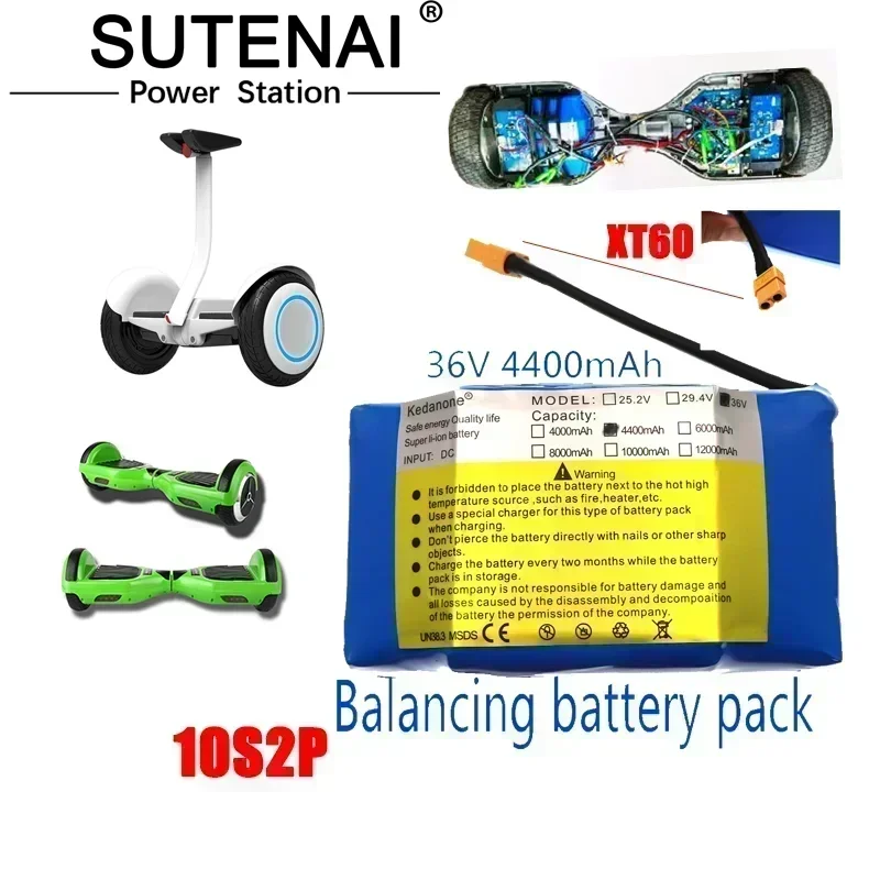 Batterie au lithium-ion 10s2p pour scooter et voiture, 36V, 4,4 Ah, 42V, 4400mAh, balance de torsion