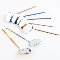 1PC Multi Colors Oval Grafted Lash Mirror Stainless Steel Multifunction Checking Mirror Eyelashes Extension Makeup Tool