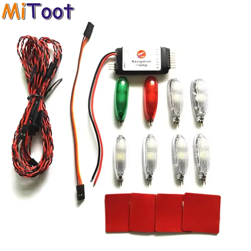 Simulation Navigation Light 3V LED 6 Modes 2-3S For RC Fixed-wing Aircraft Ducted Real Machine Effect