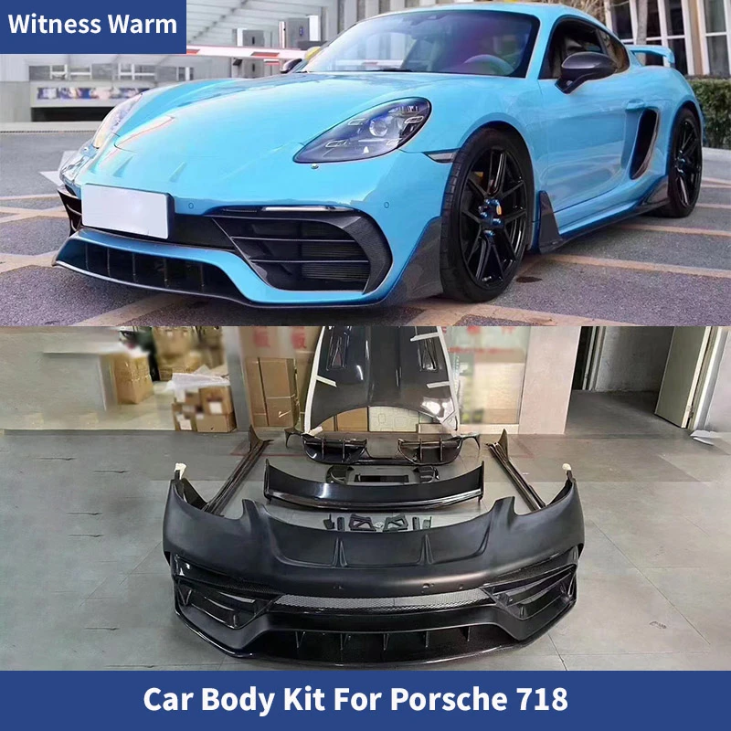 

High quality Body kits Front bumper Rear lip Side skirts Engine hood bonnet Spoiler Side fenders For Porsche 718 boxster cayman