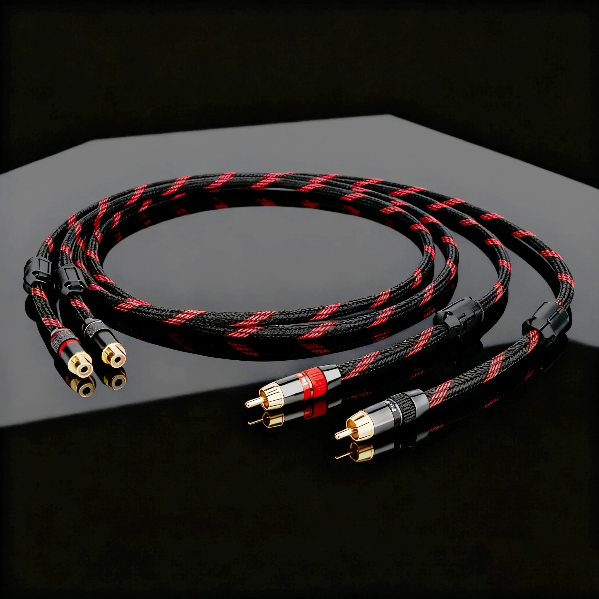 

Preffair New Hi-Fi Copper Stereo 2RCA Audio Signal Cable Amplifier Video Cord