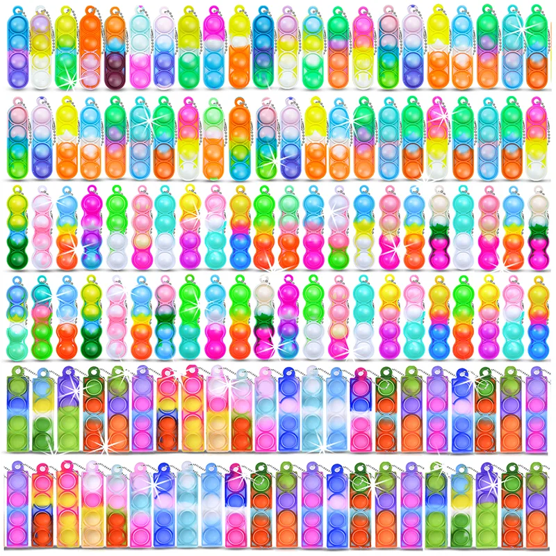 Mini Pop Keychain Fidget Toy For Kids 4-12Age Stress Relief Toys Party Favors Goodie Bag Stuffers Classroom Prizes Birthday Gift