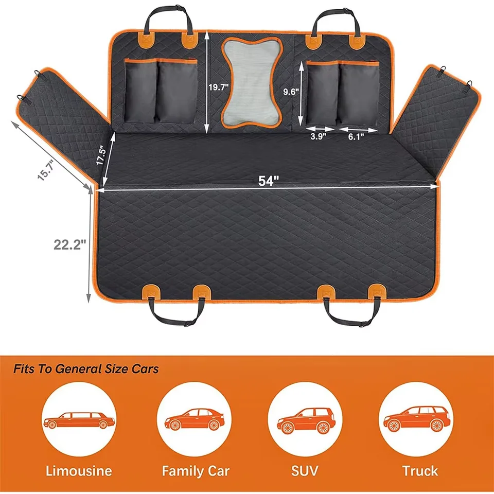 Waterproof Dog Car Seat Cover with Mesh Window
