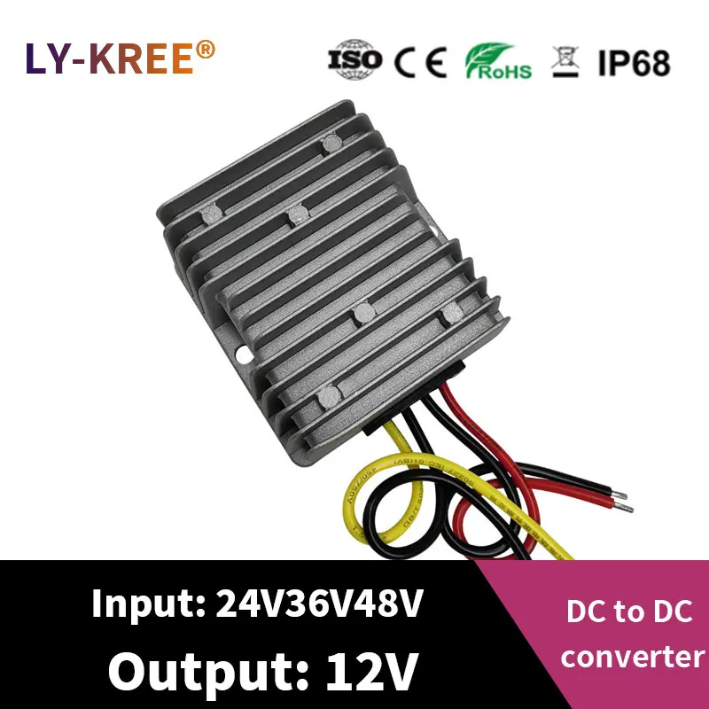 LY-KREE 24V 36V 48V to 12V Converter The Power Adapter Transformer Buck Module On Board Voltage Stabilization 10A 20A 30A