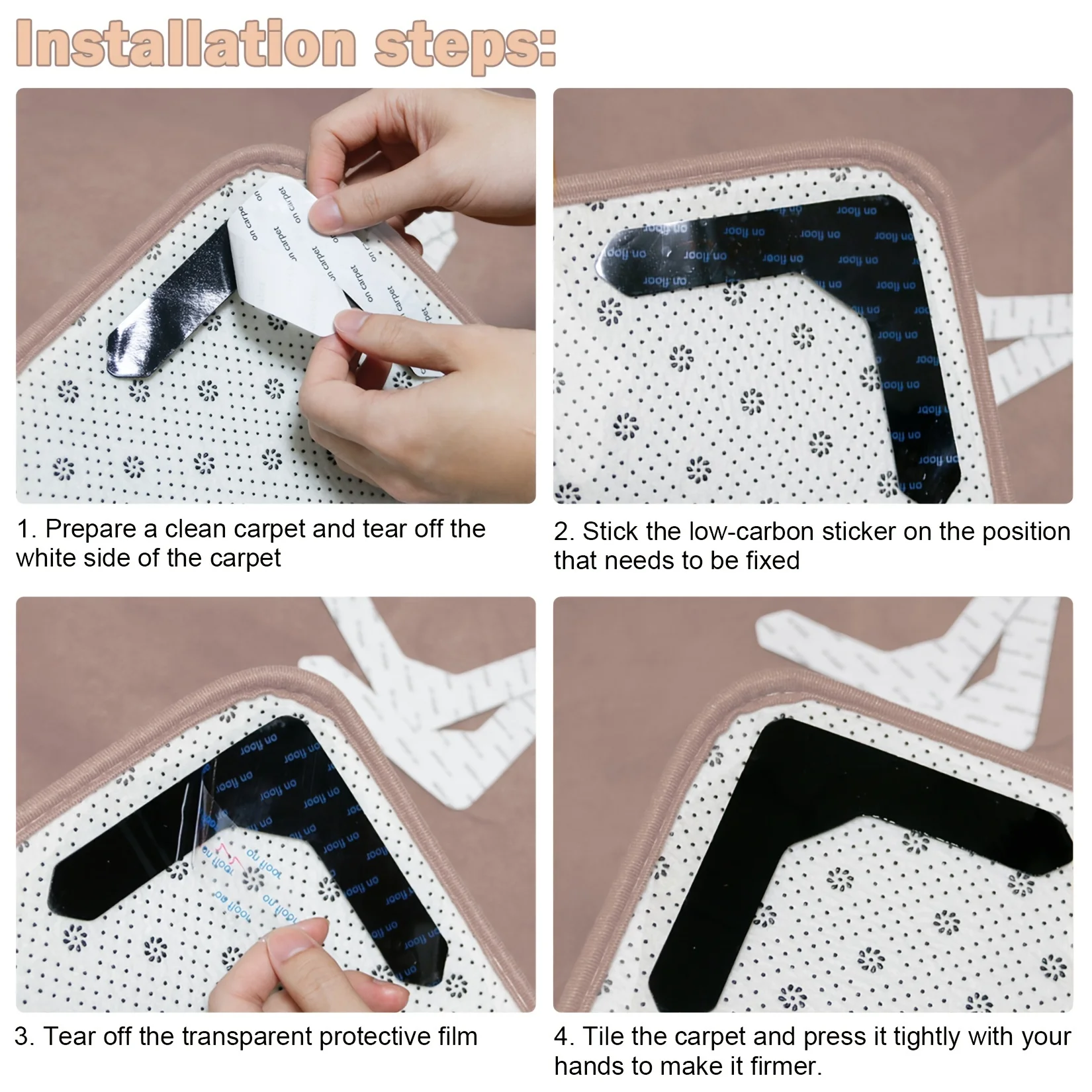 4/8pcs Strong Self Adhesive Fastener Dots Stickers Adhesive Hook Loop Tape For Bed Sheet Sofa Mat Carpet Anti Slip Mat Pads