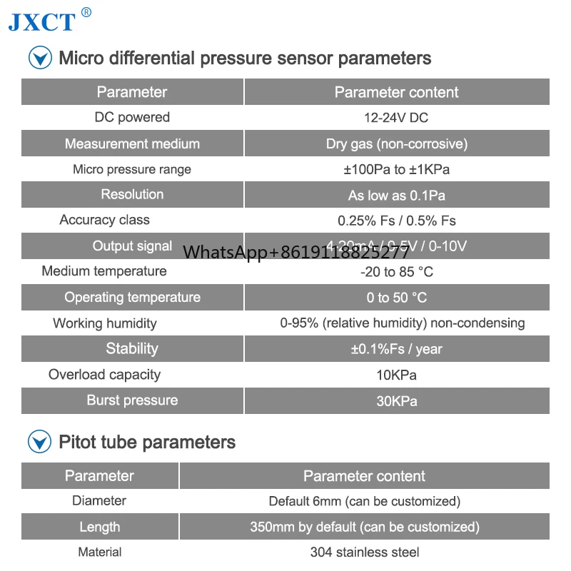 Sensor de flujo de tubería de Pitot de grado industrial de alta precisión, detecta y monitorea la tasa de flujo de la presión ambiental