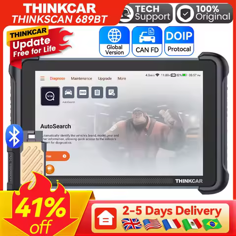 Lifetime Free Update THINKCAR THINKSCAN 689BT OBD2 Diagnostic All System Diagnosis ECU Coding Bi-directional CANFD DOIP 4+64GB