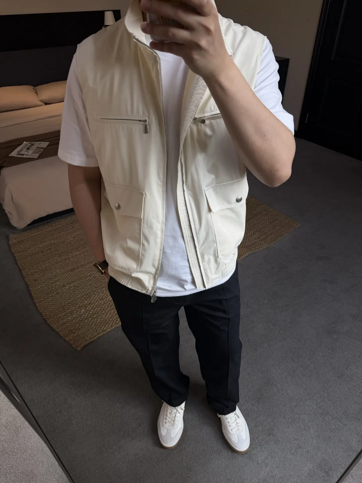 Old Money BC Version Urban Business Casual Stand Collar Thin Vest Men 2026 Summer New Loose Outer Wear Sleeveless Waistcoat