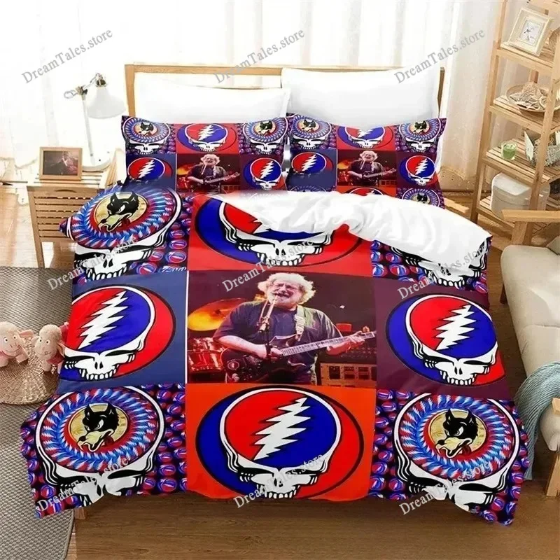 

Exquisite 3D Skull Grateful Dead Wallpaper Print Bedding Set Duvet Cover Comforter Bed Youth Kids Girls Boys Gift