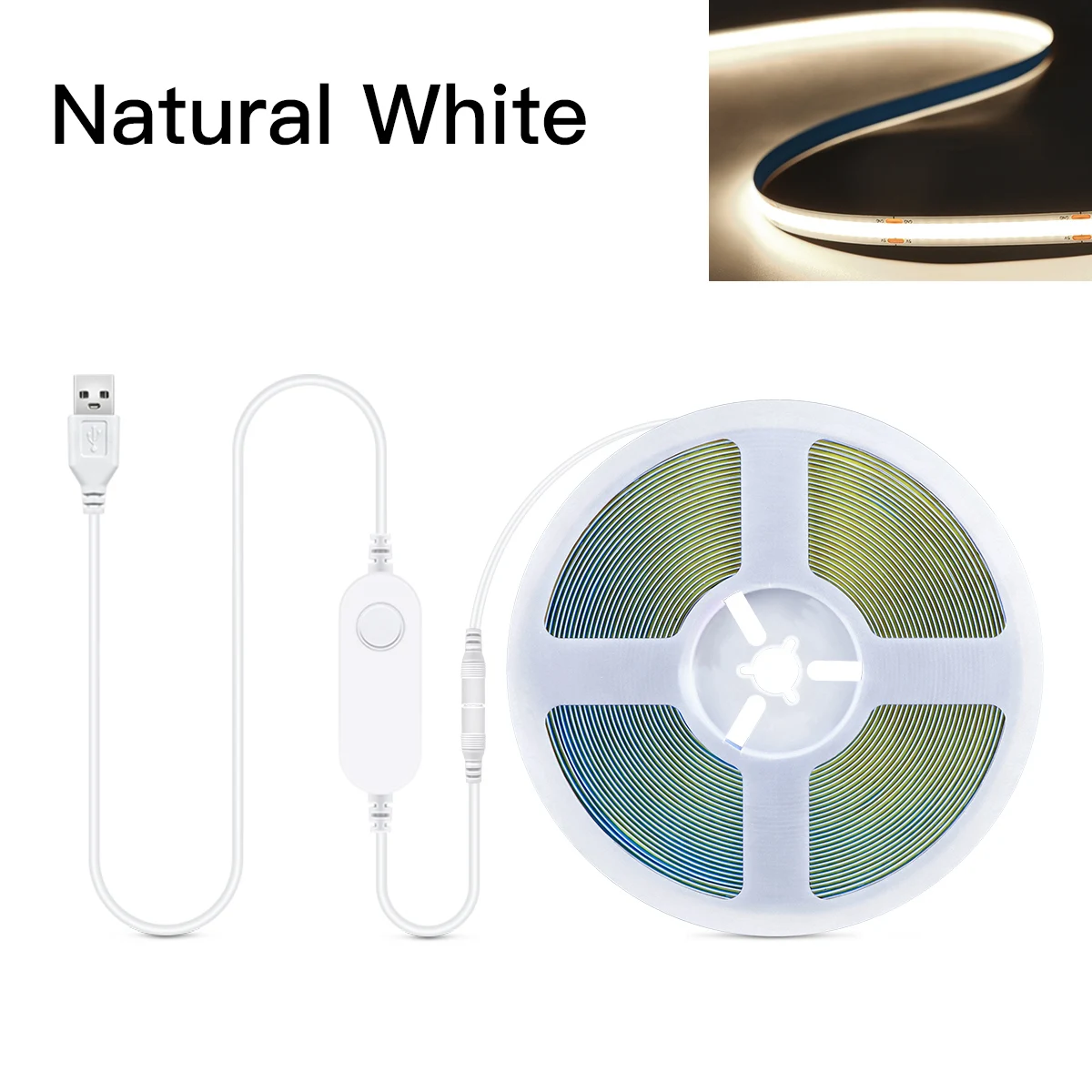 Rybakov Smart Switch ZigBee COB LED Lichter Streifen Tuya Alexa USB 5V Dimmbare Neon Band Zimmer Schrank Auto Decor TV Hintergrundbeleuchtung WIFI Lampe 1-5M 5