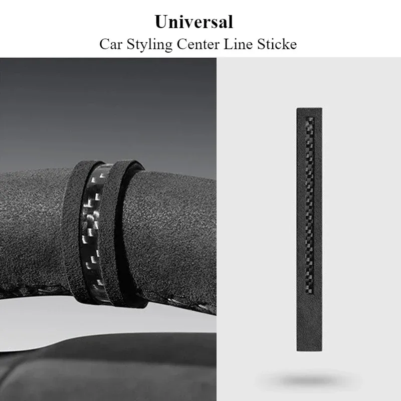 Car Styling Center Line Sticker Steering Wheel Marker Suede Splicing Label Trim for Tesla BMW Audi Benz Volkswagen Universal