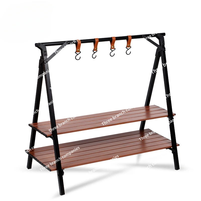 

Outdoor Multi-Layer Storage Rack Camping Camping Folding Portable Organizing Rack Rack Aluminum Folding Table