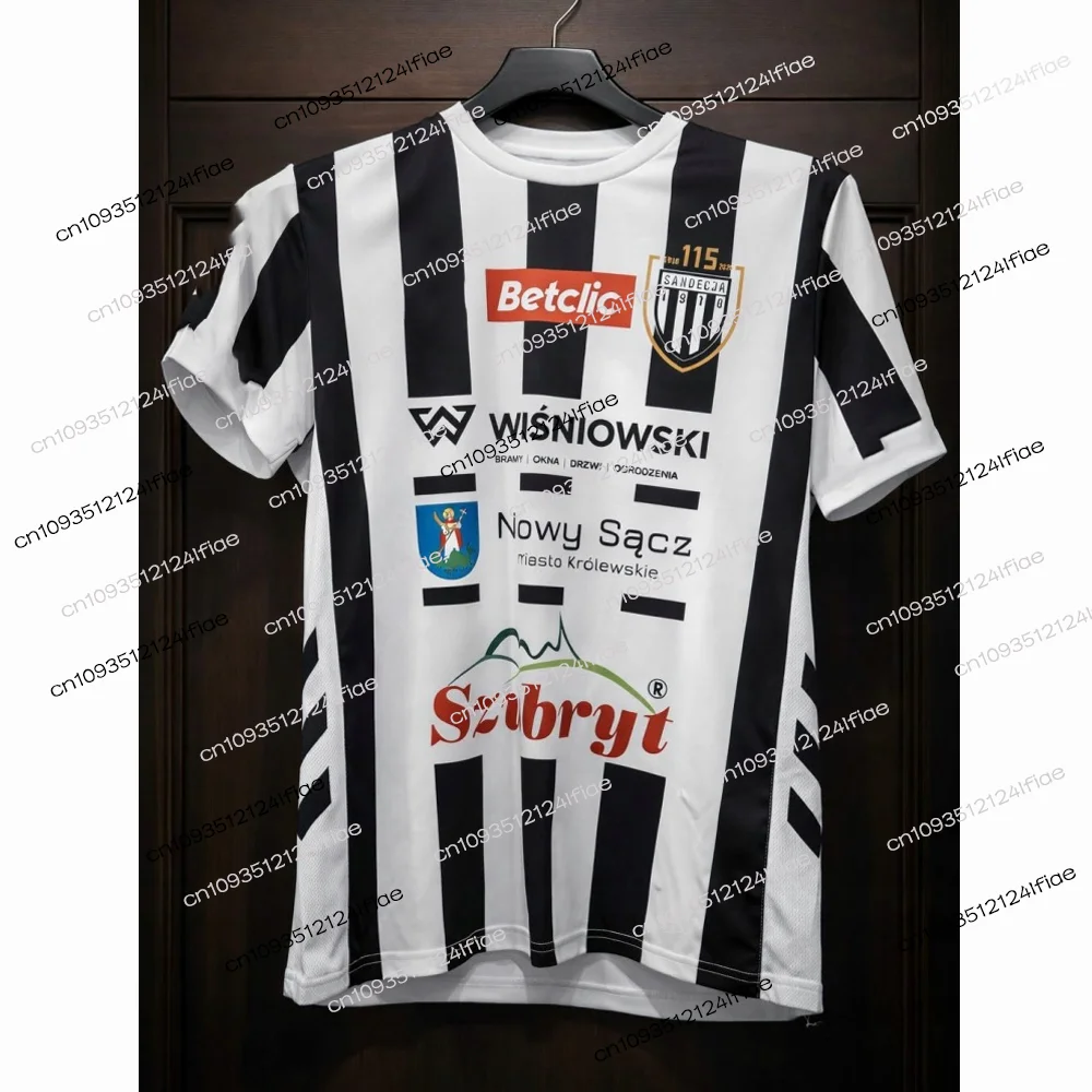 25/26 New Polish Men's/KIds Football Quick-Dry Sports T-Shirt Sandecja Nowy Sącz Football Match Jersey Fan Special Jersey Kit