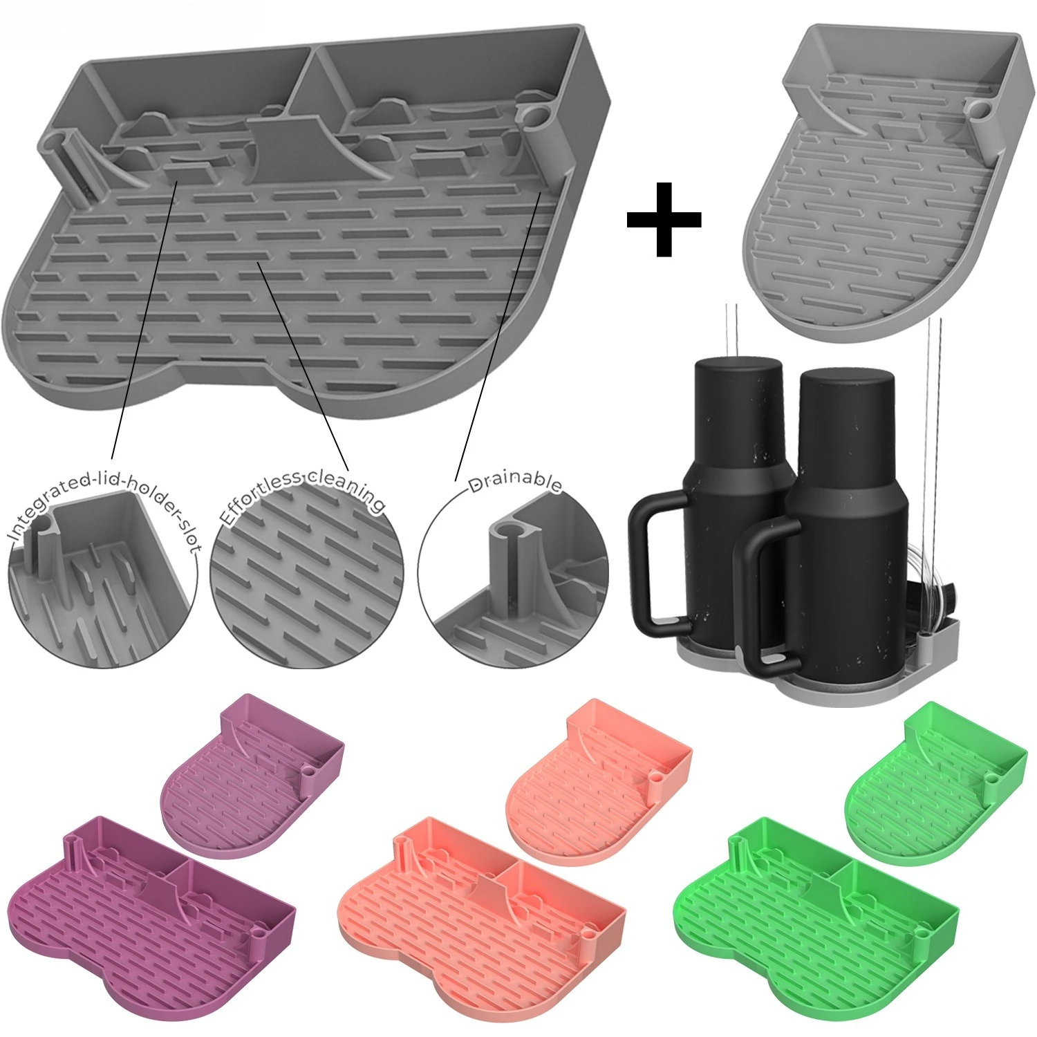 Sport-Wasserbecher-Wäscheständer aus Silikon – platzsparendes, schnell trocknendes Design für Tassen, Tassen, Becher und Gläser, perfektes Geschenk zum Trocknen von Tassen